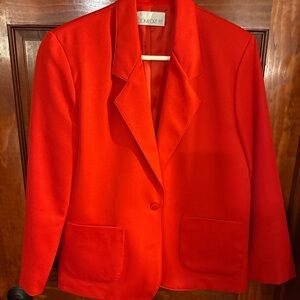 Vintage 1980s Red Blazer – Bold Power Suit Jacket by Comfort Fit